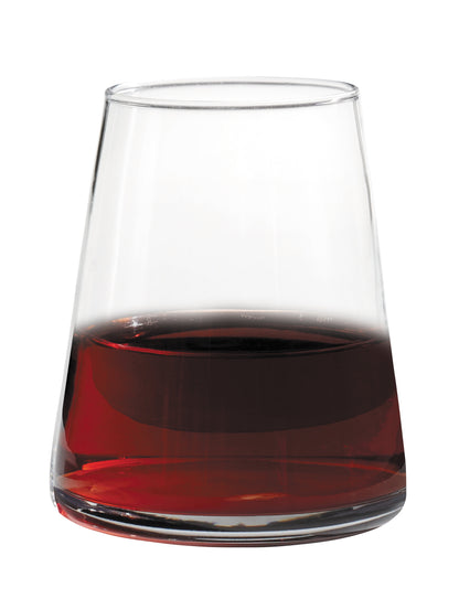 Clear Flared Stemless Wine Glass 17 Ounce, 4 Pack